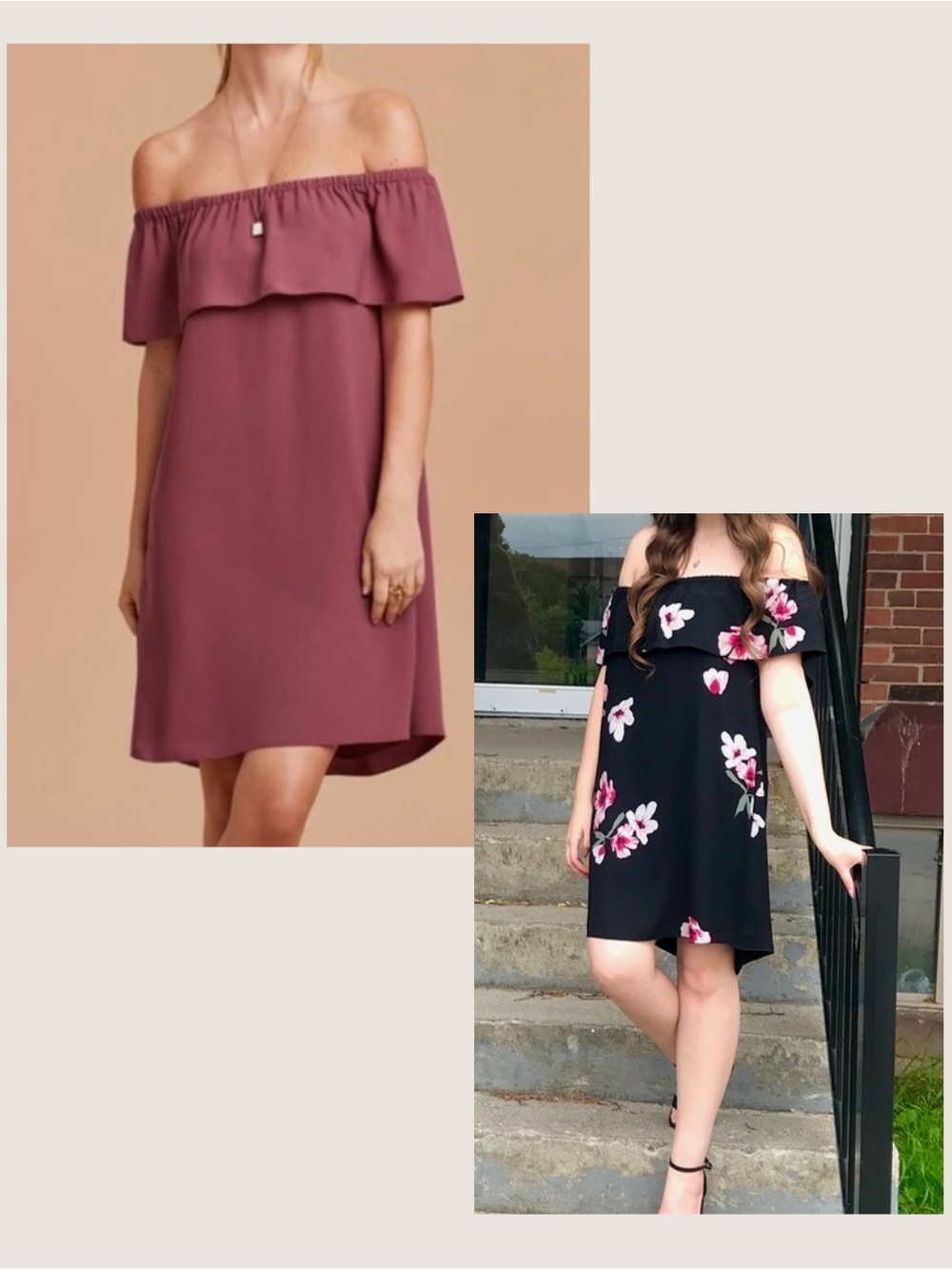 Aritzia Wilfred Off-the-shoulder Neuchatel Dress, Black Floral